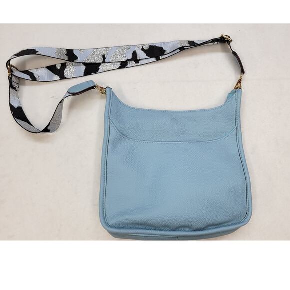 None and/or Unknown Handbags - Soft Faux Leather Messenger Bag with Decorative Stripe